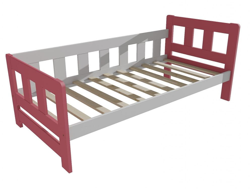 eoshop Detská posteľ VMK010FB KIDS (Rozmer: 80 x 160 cm, Farba dreva: farba ružová + biela)